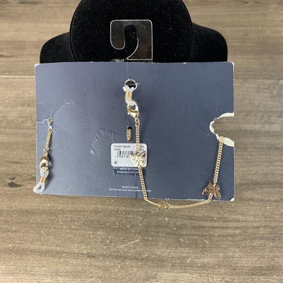 Melrose & Market Gold Chain Strap Holder Reading Glasses Face Mask Butterfly - Picture 3 of 6